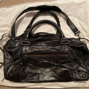Classic and Vintage Black Leather Balenciaga Le City Bag